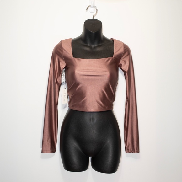 NWT Wilfred Satinette Squareneck Long Sleeve Top - Picture 2 of 7